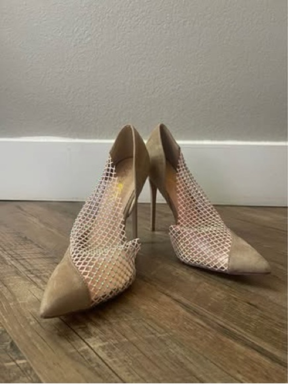 Mata Sparkle Mesh Pointed-Toe Stiletto Pumps